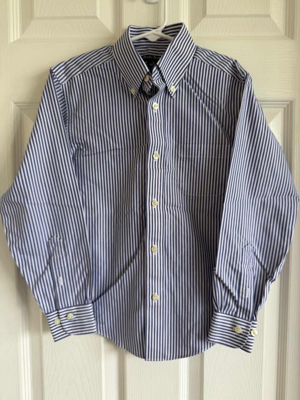 Boys Brooks Brothers Blue and White Striped Button-Down Shirt